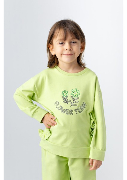 Kız Çocuk Nakış Detaylı Sweatshirt