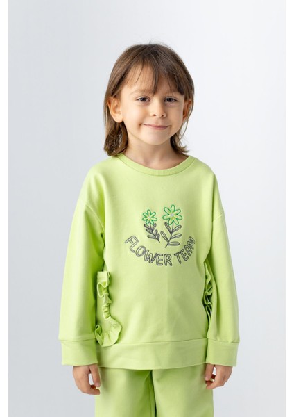 Kız Çocuk Nakış Detaylı Sweatshirt