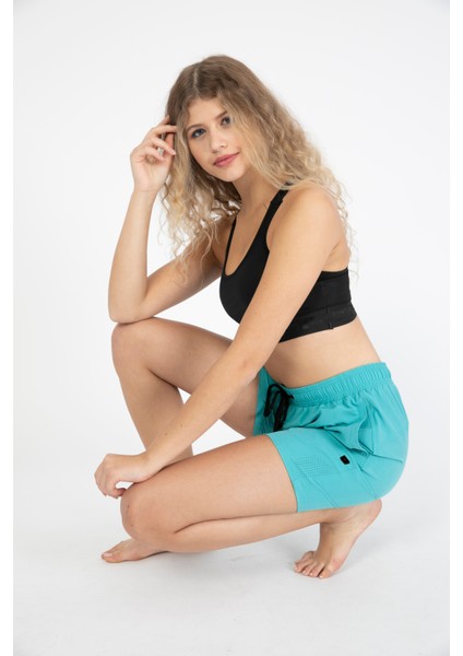 Kadın Siyah Düz Renk Iki Yan Cepli Uzun Boy Mayo Deniz Şortu modelleri