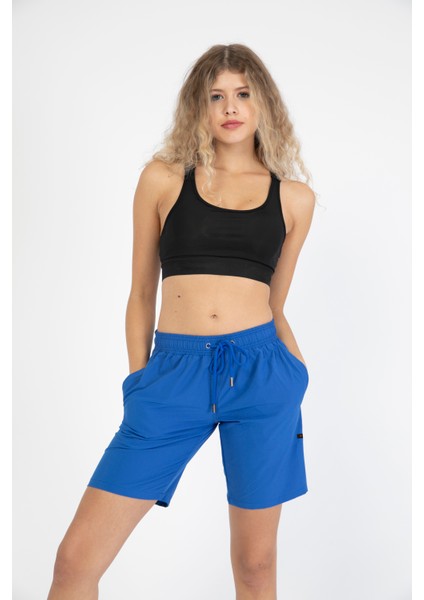 Kadın Siyah Düz Renk Iki Yan Cepli Uzun Boy Mayo Deniz Şortu modelleri