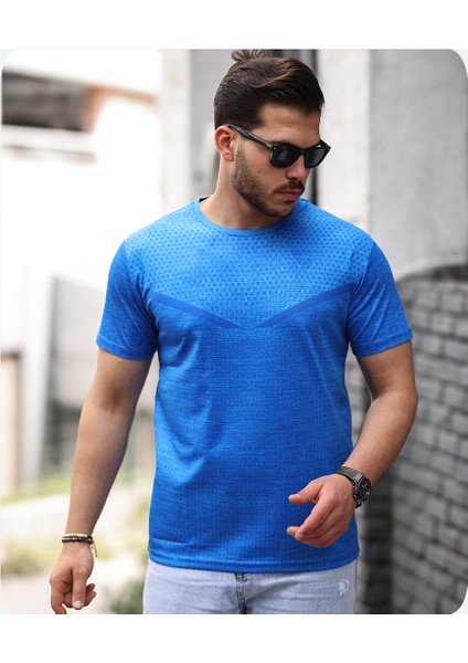 Mens Style Mikro Desenli Sıfır Yaka Tişört