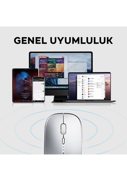 2.4g Şarj Edilebilir Süper Sessiz Ultra Ince Mouse, Windosw, Linux, Mac Os Uyumlu Mouse