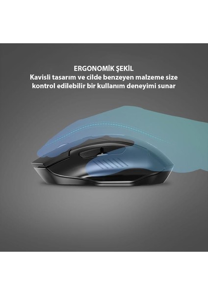 2.4g 500MAH Şarj Edilebilir Süper Sessiz Gaming, Oyuncu Mouse, Ergonomik Tasarımlı Mouse