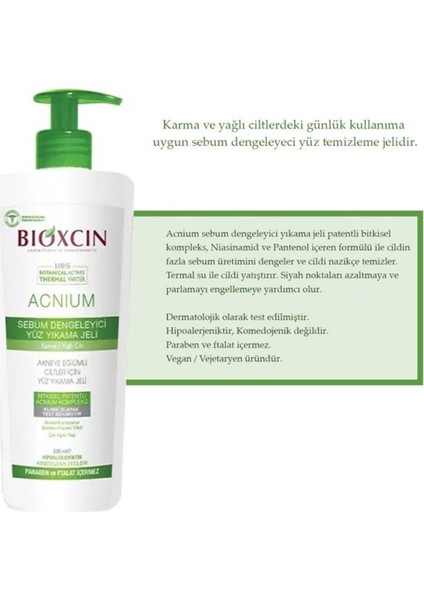 Acnium Sebum Dengeleyici Yüz Yıkama Jeli 2 x 500 ml