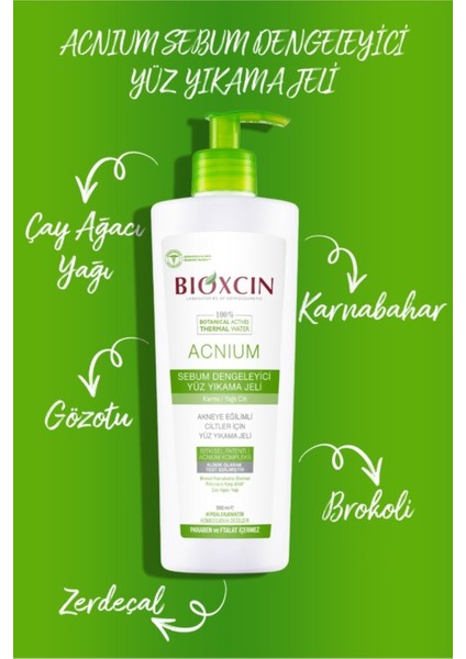 Acnium Sebum Dengeleyici Yüz Yıkama Jeli 2 x 500 ml