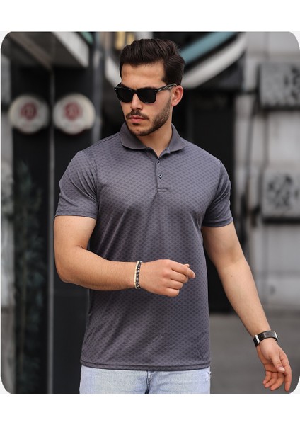 Mens Style Polo Yaka Desenli Tişört