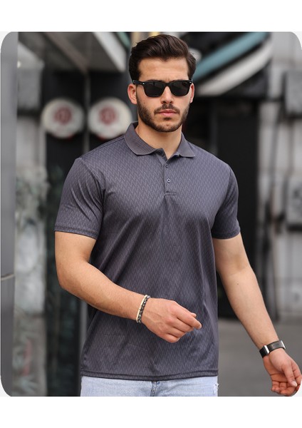 Mens Style Polo Yaka Desenli Tişört