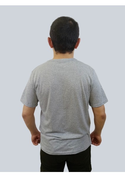 Erkek Sport Sıfır Yaka Gri Tişört modelleri