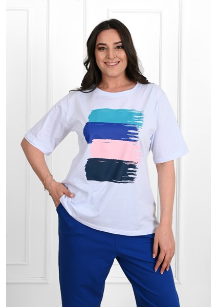 Kadın Büyük Beden Baskı Detaylı Eşofman Takımı 3695-23 fiyatları