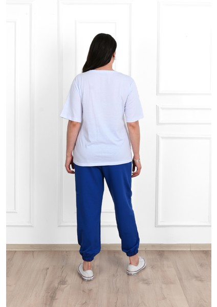 Kadın Büyük Beden Baskı Detaylı Eşofman Takımı 3695-23 modelleri