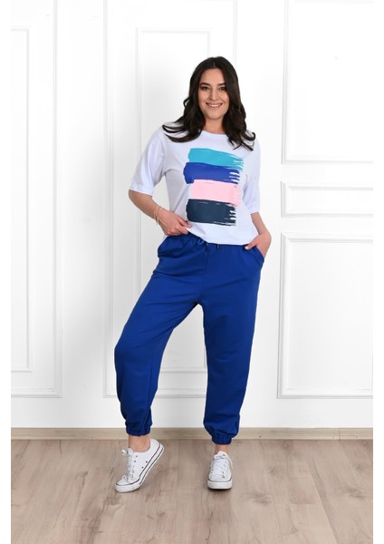 Kadın Büyük Beden Baskı Detaylı Eşofman Takımı 3695-23 fırsatları