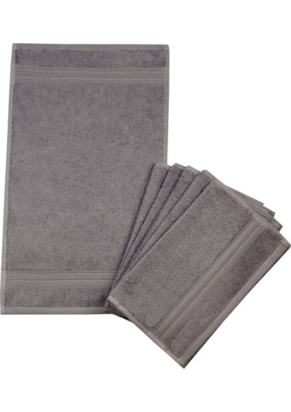 Bordur Desenli 6 Lı Havlu Seti 30 x 50 cm Açık Gri Pamuk fiyatları