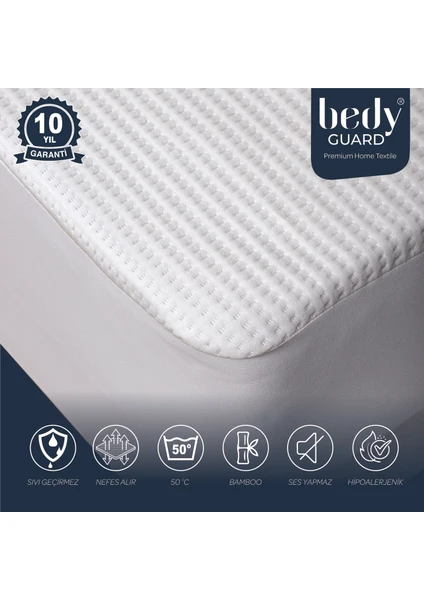 Bedy Guard Premium Bamboo Ultra Sessiz Sıvı Geçirmez Yatak Koruyucu Alez