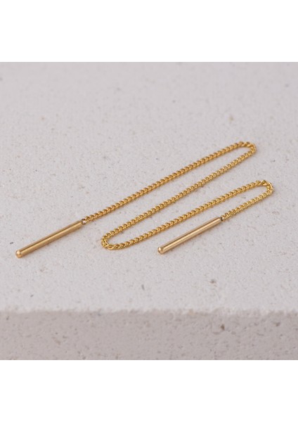 14 Ayar Altın Sallantı Zincir Tek Küpe 0,60 gr