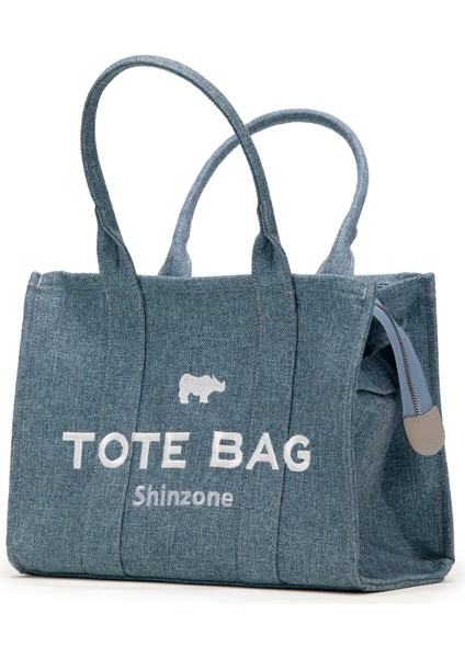 Kadın Soft Tote Bag Kanvas Turkuaz Çanta