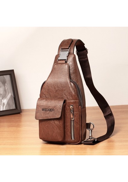 Erkek Göğüs Çantası Açık Hava Rahat Erkek Crossbody Çanta Çok Fonksiyonlu Çanta (Yurt Dışından)