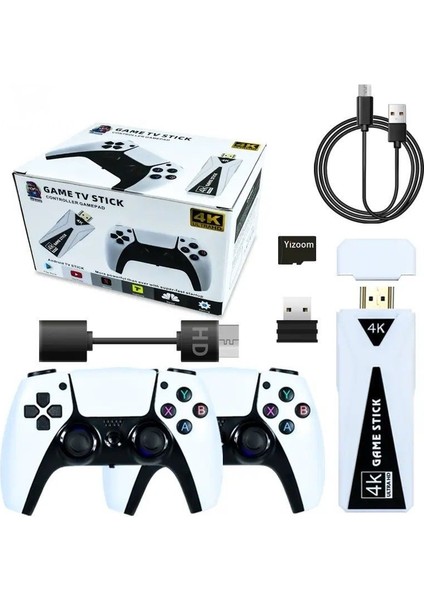 GT68 Game Tv Stick Android Tv Stick 4K Ultra Hd 10000+ Games Retro Taşınabilir Arcade Video Oyunu Konsolu 2.4g Wireles Android 7.1