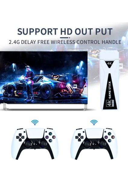 GT68 Game Tv Stick Android Tv Stick 4K Ultra Hd 10000+ Games Retro Taşınabilir Arcade Video Oyunu Konsolu 2.4g Wireles Android 7.1