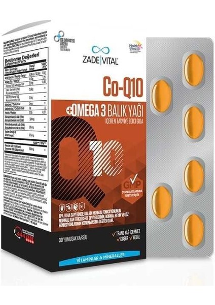 CO-Q10 Omega 3 Balık Yağı 30 Kapsül