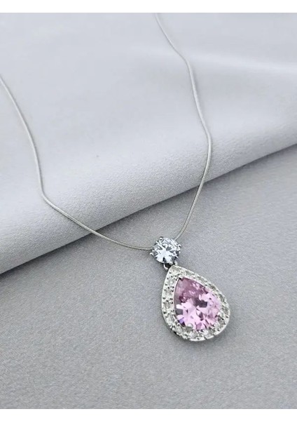 Çelik Kolye Taşlı 60 cm