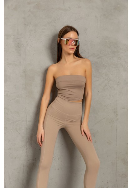 Çift Cepli Yüksek Bel Spor ve Günlük Kullanıma Uygun Karyoka Dikişli Kadın Tayt @prato modelleri