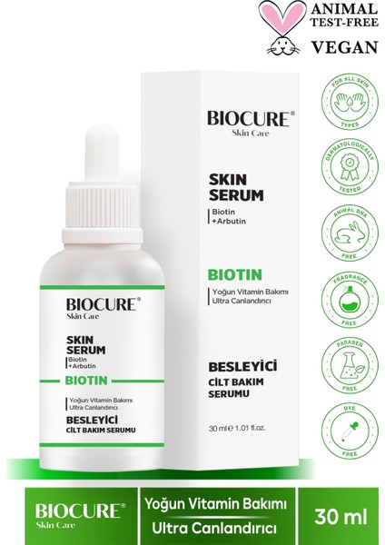 Biotin Besleyici, Yoğun Vitamin Bakımı, Ultra Canlandırıcılı Cilt Bakım Serumu 30 ml