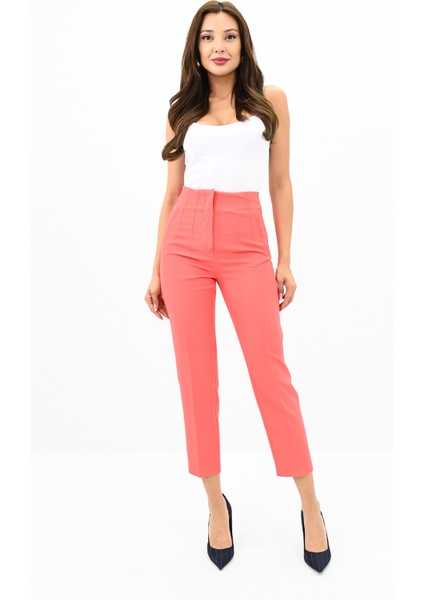 Kadın Yüksek Bel Krep Kumaş Pantolon 6110-23 indirimleri