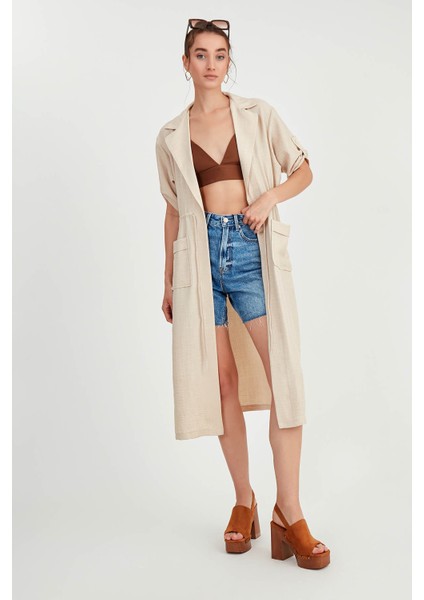 Beli Bağlamalı Çift Cep Salaş Hırka modelleri