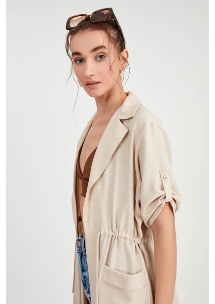 Beli Bağlamalı Çift Cep Salaş Hırka fırsatları