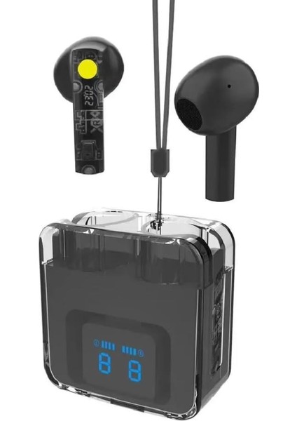 F08 Dijital Şarj Göstergeli Şeffaf Tasarımlı Tws Bluetooth Kulaklık fiyatları