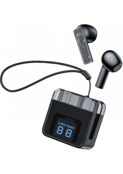 F08 Dijital Şarj Göstergeli Şeffaf Tasarımlı Tws Bluetooth Kulaklık modelleri