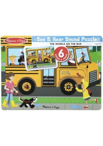 Ahşap Sesli Yapboz-The Wheels On The Bus MD000739