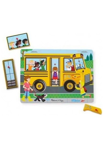 Ahşap Sesli Yapboz-The Wheels On The Bus MD000739 fiyatları
