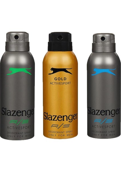 Activesport Gold Erkek Deodorant 150ML + Mavi Erkek Deodorant 150ML + Yeşil Erkek Deodorant 150ML 3lü Set