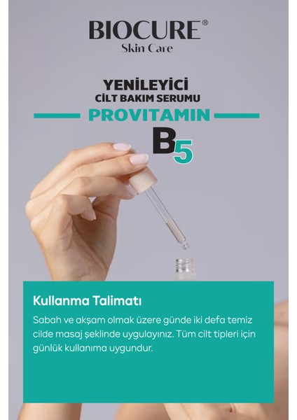 Provitamin B5, Panthenol Yenileyici, Cilt Güçlendiricili Cilt Bakım Serumu 30 ml