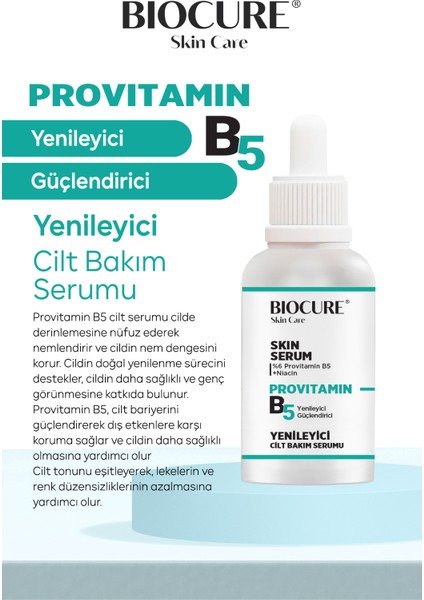 Provitamin B5, Panthenol Yenileyici, Cilt Güçlendiricili Cilt Bakım Serumu 30 ml