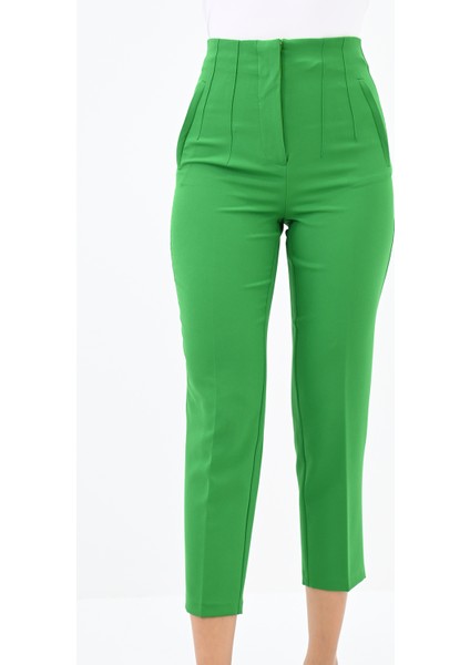 Kadın Yüksek Bel Krep Kumaş Pantolon 6110-23 fiyatları