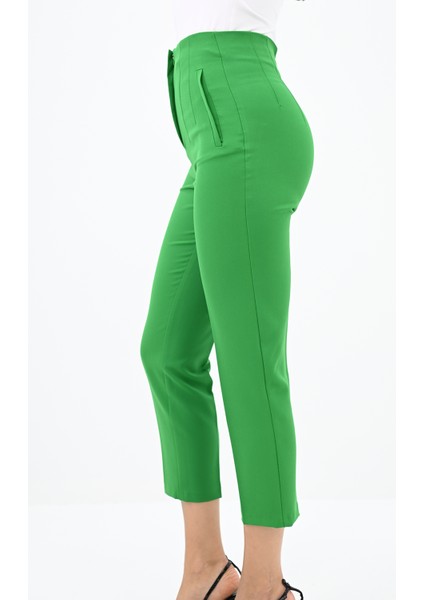 Kadın Yüksek Bel Krep Kumaş Pantolon 6110-23 modelleri