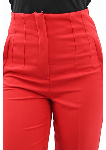 Kadın Yüksek Bel Krep Kumaş Pantolon 6110-23 indirimleri