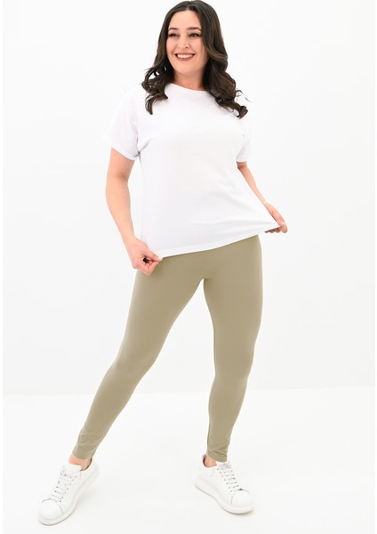 Kadın Büyük Beden Yüksek Bel Tayt 6271-24