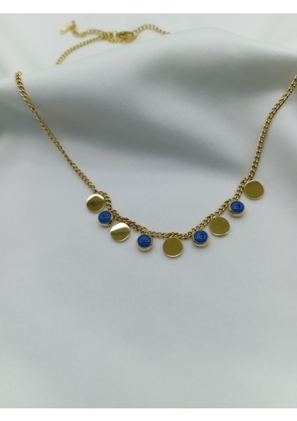 Çelik Gold Nazar Boncuklu Kolye