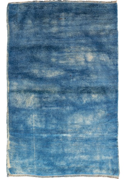 Bluish Mavi Abrajlı El Dokuma Tülü Halı 128X198 cm