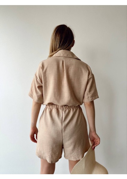 Tek Cep Detaylı Lastikli Bel Kadın Tulum fiyatları