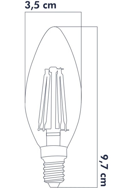 Dekoratif Mum LED Avize Ampulü Rustik E14 6W 6500K Beyaz Işık 3'lü Erd-93