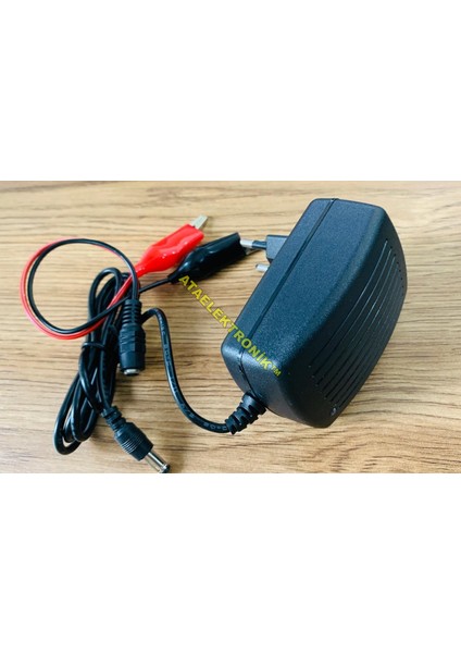 Ata Elektronik Kaliteli Ürün - 12 Volt 2.5 Amper Akülü Araba Motorsiklet Aküsü Şarj Cihazı Adaptörü + Otomatik Voltaj Kesicili  LED Işıklı Dolum Bittiğinde Yeşil Işık Yanar +Extra Maşalı Timsah Kablo