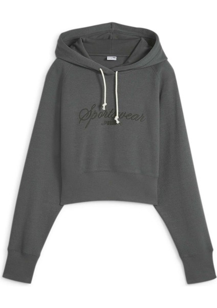 Classıcs+ Relaxed Cropped Hoodie Kadın Gri Sweatshirt 62427380 modelleri