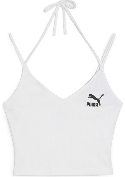 Kadın Puma White Puma Classıcs Ribbed Crop Top Beyaz Kadın Crop