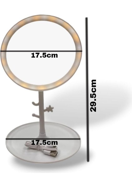 Cep Home Ledli Yuvarlak Şarjlı Makyaj Aynası