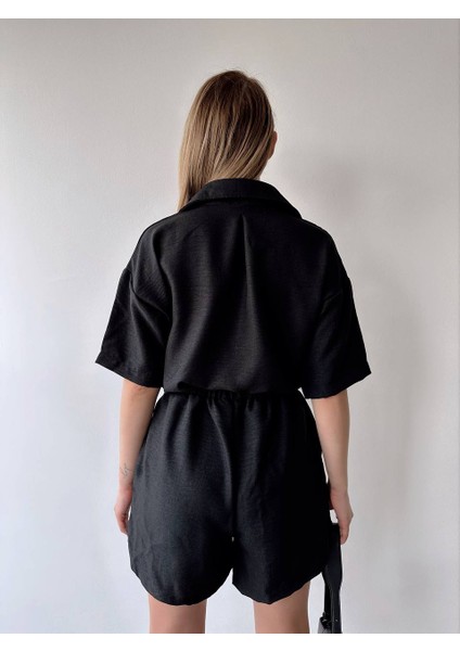 Tek Cep Detaylı Lastikli Bel Kadın Tulum fiyatları