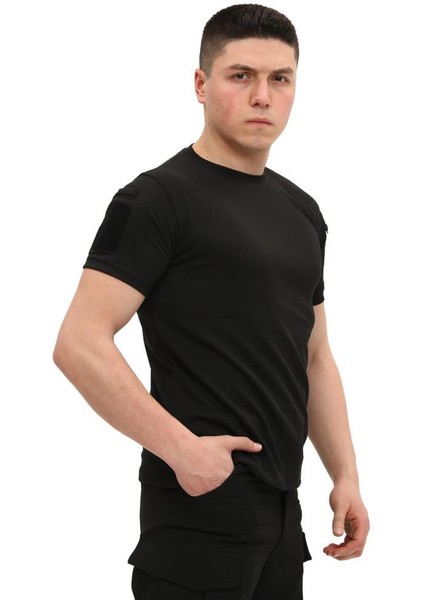 Yakasız Kısa Kol Tactical T-Shirt - Tişört modelleri